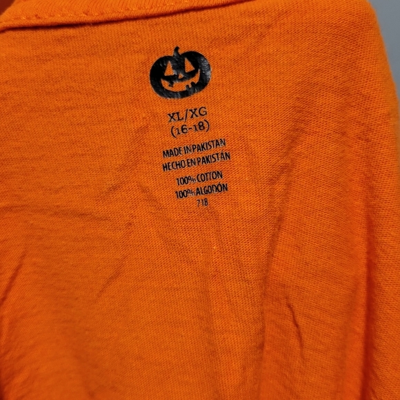 Halloween Juniors Orange Pumpkin Jack O Lantern Top XL(16/18) - Picture 3 of 3